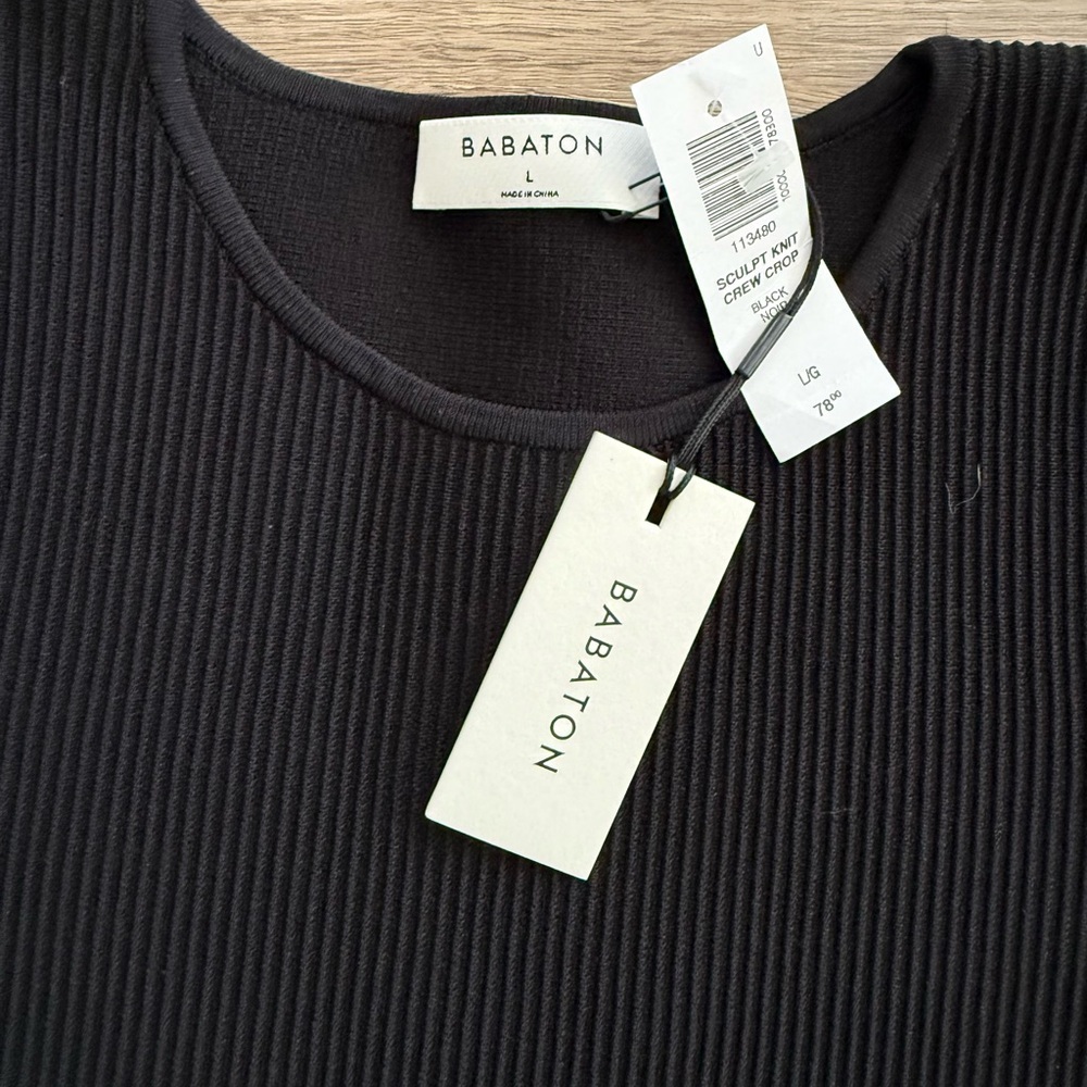 Artizia Babaton Sculpt Knit Crew Cropped Longsleeve - Picture 4 of 5